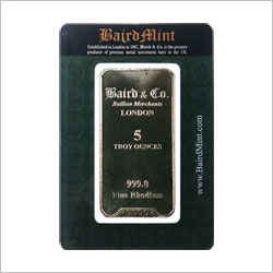 Baird & Co. 5 OZ Rhodium Bar