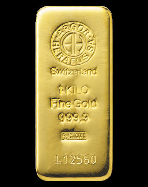 Heraeus Precious Metals Gold Bullion Bar 1 Kilo Obverse