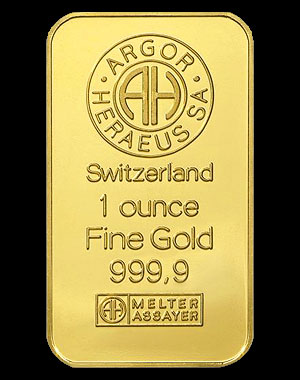 Heraeus Precious Metals Gold Bullion Bar 1 OZ Obverse