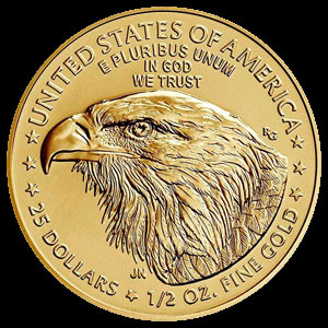 American $25 Gold Eagle 1/2 OZ Reverse