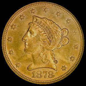 US Liberty Head $2.50 Gold Quarter Eagle Coin Obverse