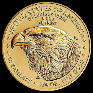 American $10 Gold Eagle 1/4 OZ Reverse