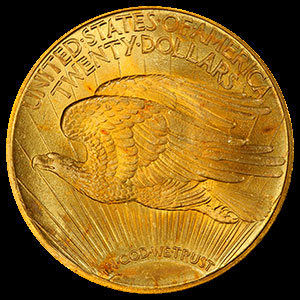St. Gaudens $20 Gold Double Eagle Coin Reverse