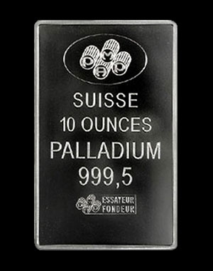 Pamp Suisse Palladium Bullion Bar 10 OZ Reverse