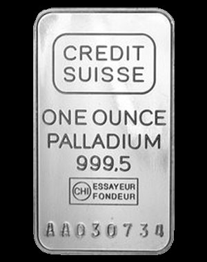 Credit Suisse Palladium Bullion Bar 1 OZ Obverse