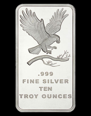 SilverTowne Silver Eagle Bullion Bar 10 OZ Obverse