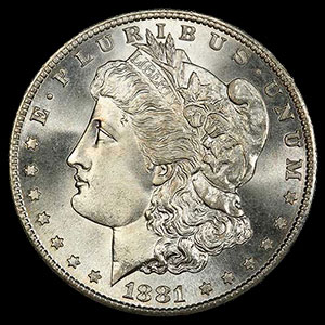 1878-1904 US Silver Morgan Dollar Obverse