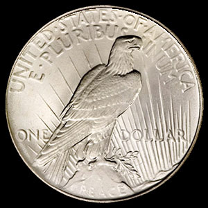 1922-1935 US Silver Peace Dollar Reverse